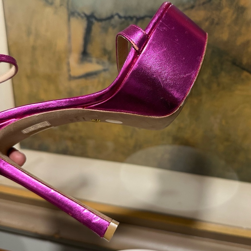 🌹STUART WEITZMAN 🌹Nudistcurve Platform Sandal In Azalea Size: 6B - Picture 9 of 16